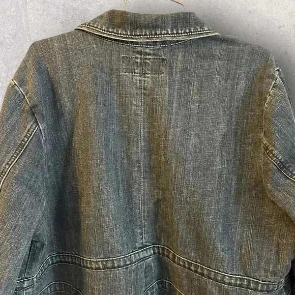 Mwah Jeans Denim Jacket women's plus size 1X medium wash with pockets - Picture 6 of 10